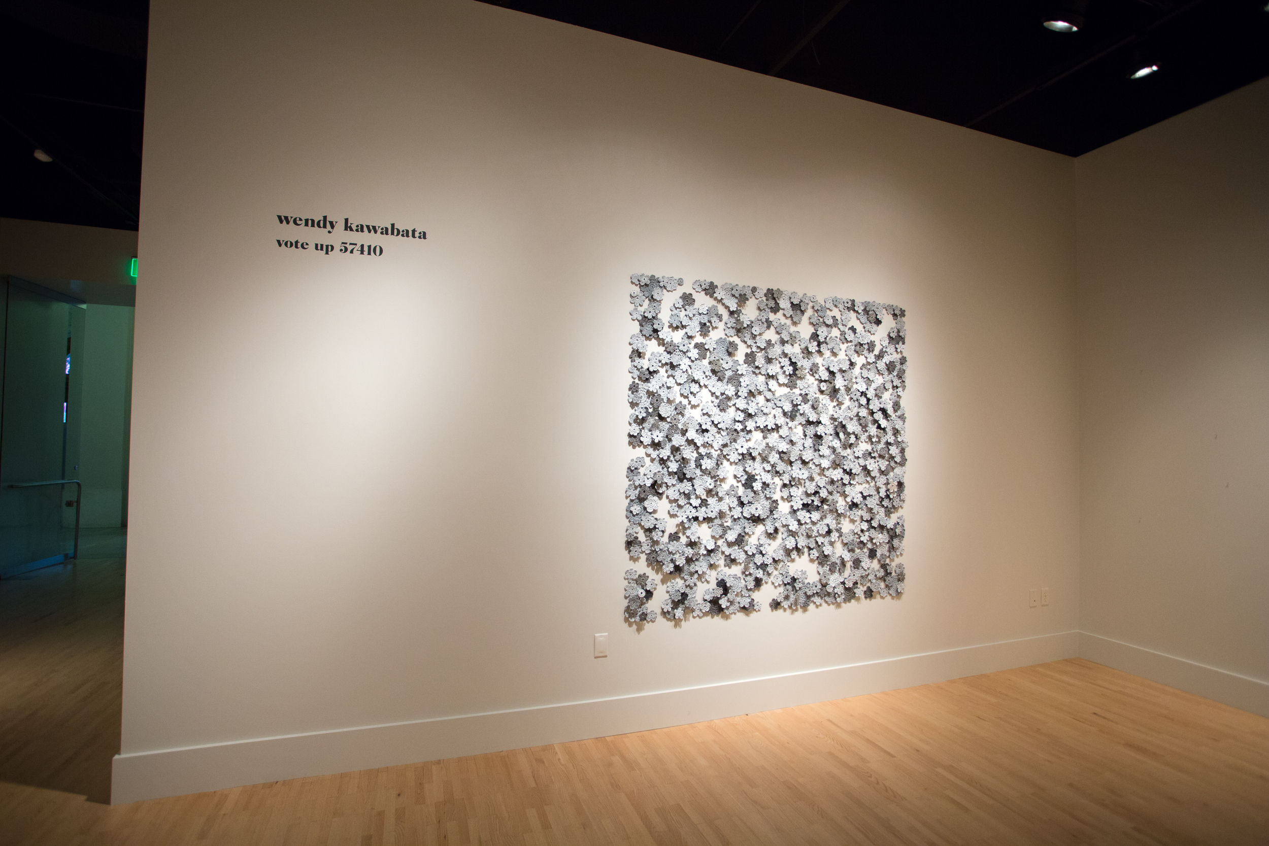  Wool and acrylic paint, installation at Kendall College of Art &amp; Design, Grand Rapids, Michigan, 2014 