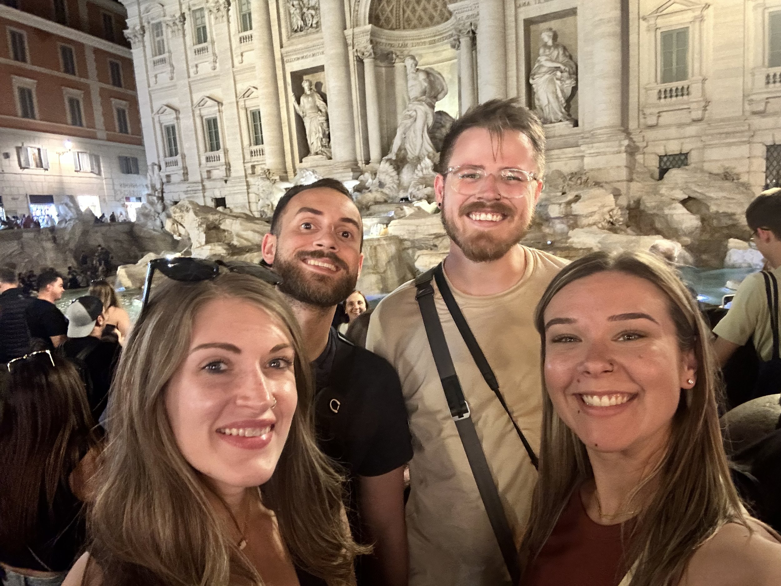 Roman Holiday: Connor and Friends' Delightful Moment at the Trevi Fountain