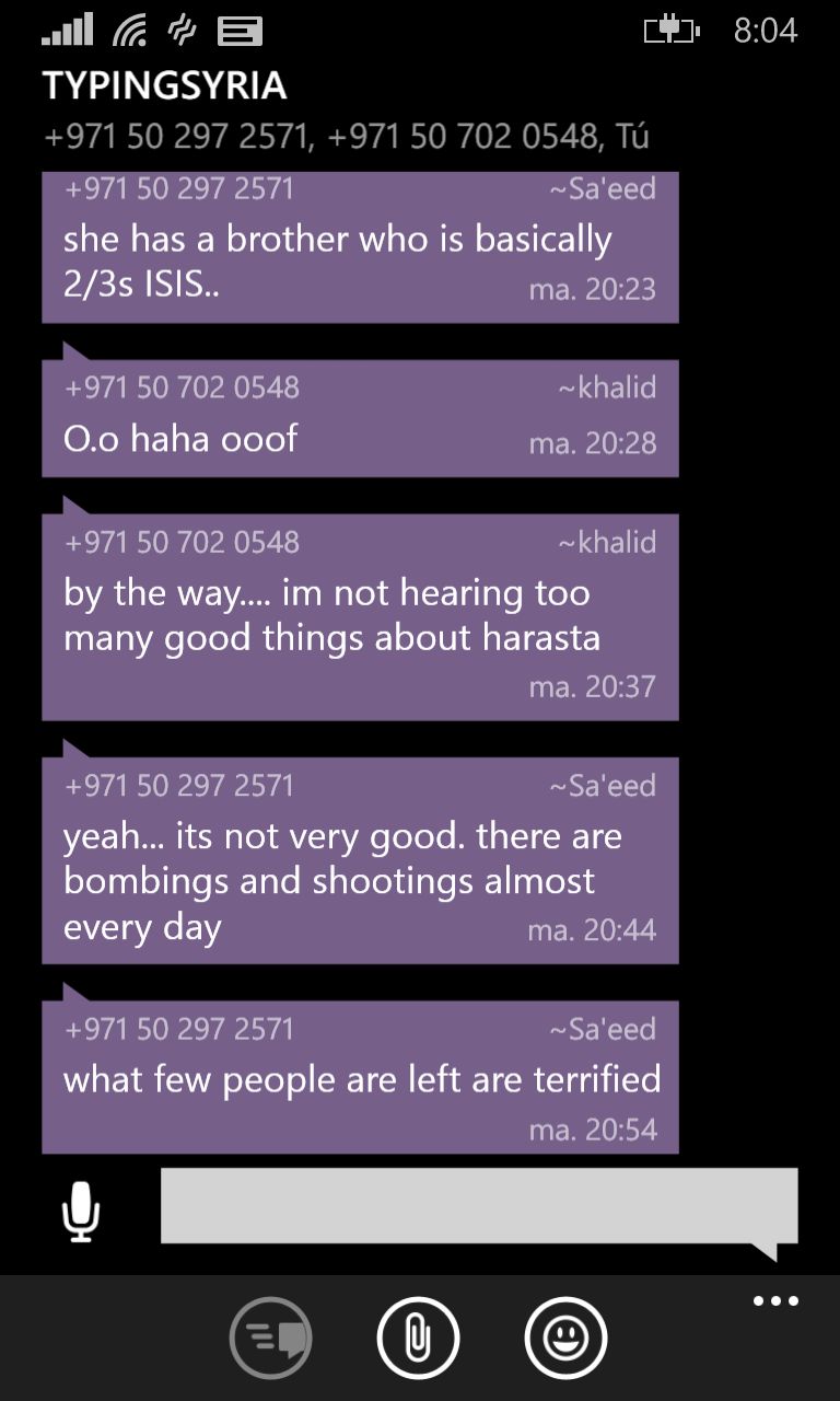 4/8/15 10:06AM: Not everyone in Syria supports ISIS - Age 22, United Kingdom