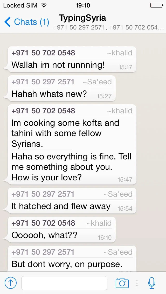4/10/15, 7:12:50 PM: 47: I feel like now they have become a bit like friends. I'm starting to develop affection towards them, it feels nice when they message. Maybe a bit condescending? -Age 21, United Arab Emirates