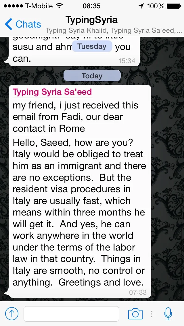 4/9/15: 4:37:28 PM: here I realized that I don’t know anything about refugees immigration laws and that I’ve got to go and do some research on it - Age 20, United Arab Emirates