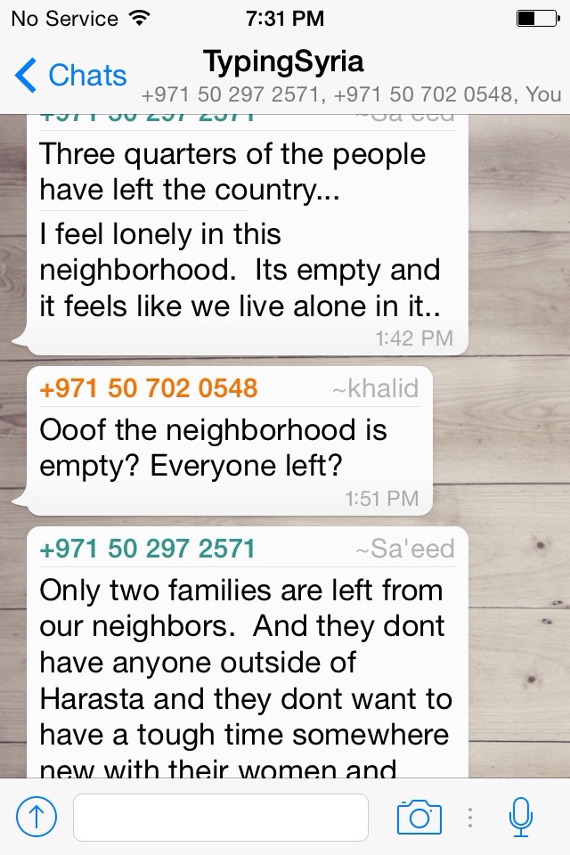 4/12/15, 7:31:45 PM: getting out w/ risk of getting deported v. staying w/ risk of death / why do people stay / leave? -Age 22, United Arab Emirates