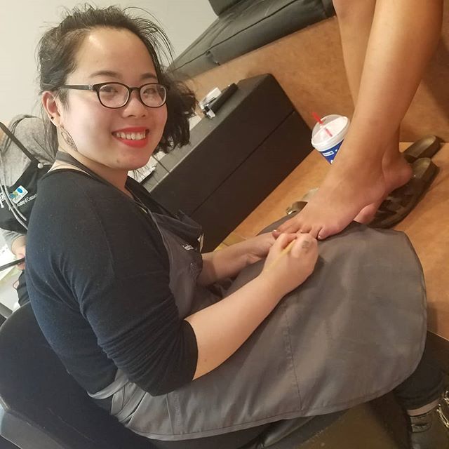 Our beautiful nail tech rocking out another pedicure! #pedicure #prettytoes #springlake #frenchacademyofcosmetology #fac #frenchacademy #coslife #nailtech #cosmetologystudent #summer #summertime