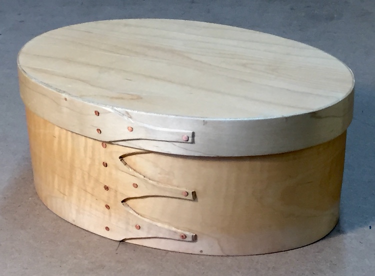 One of the bentwood boxes that lives in The Modern Maker Studio.