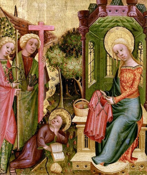 Madonna Knitting, by Bertram of Minden C. 1400