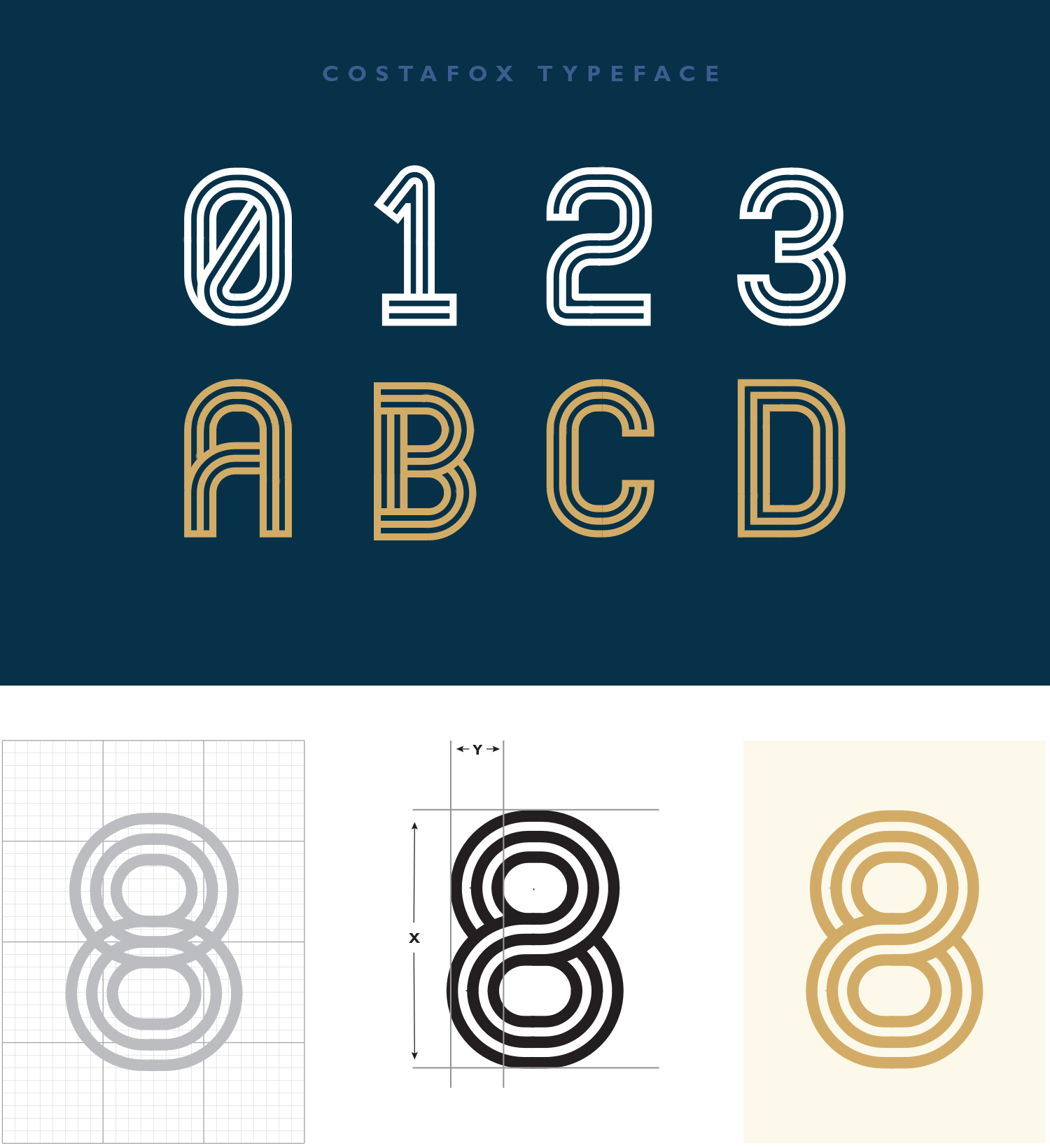 CostaFox Property Developer Branding highlighting the custom corporate font design