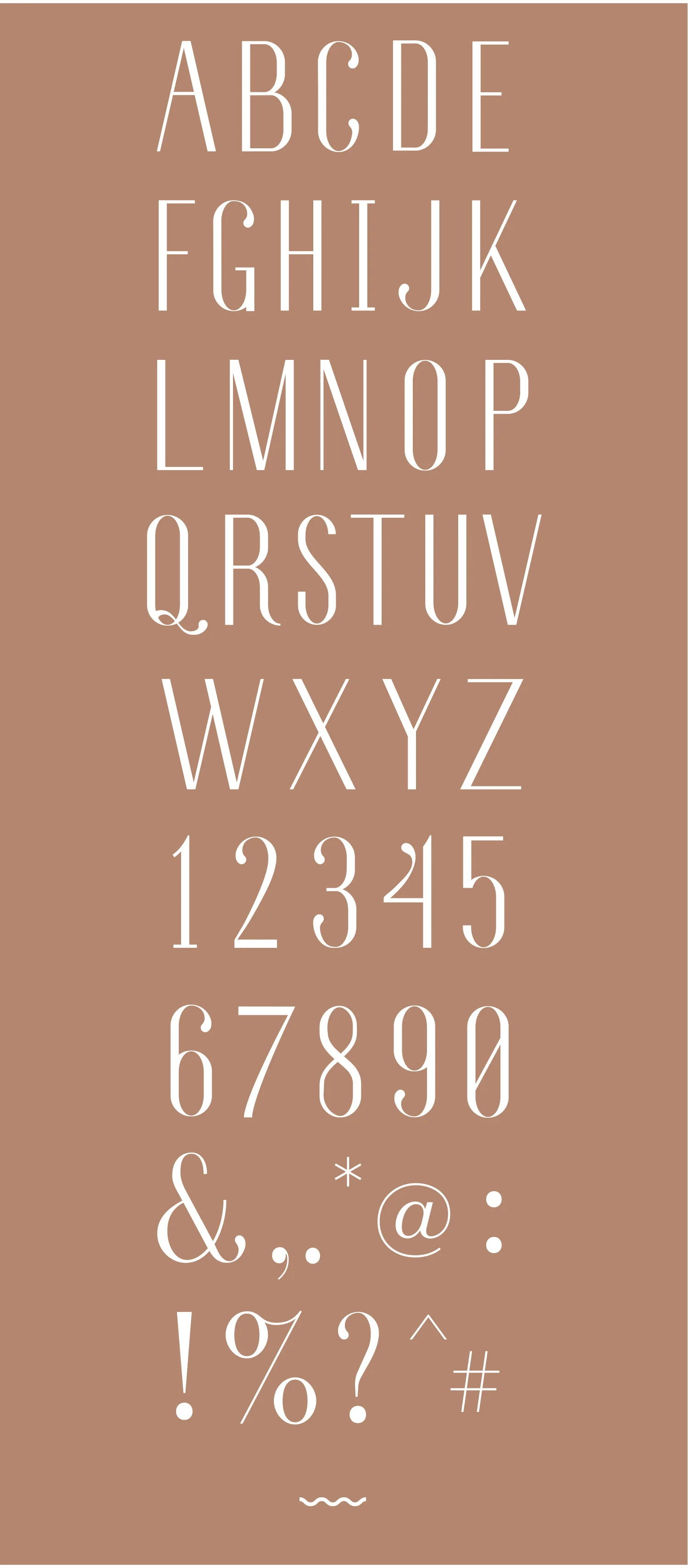 Quight Display Custom Font Design, complete A to Z of thetypeface