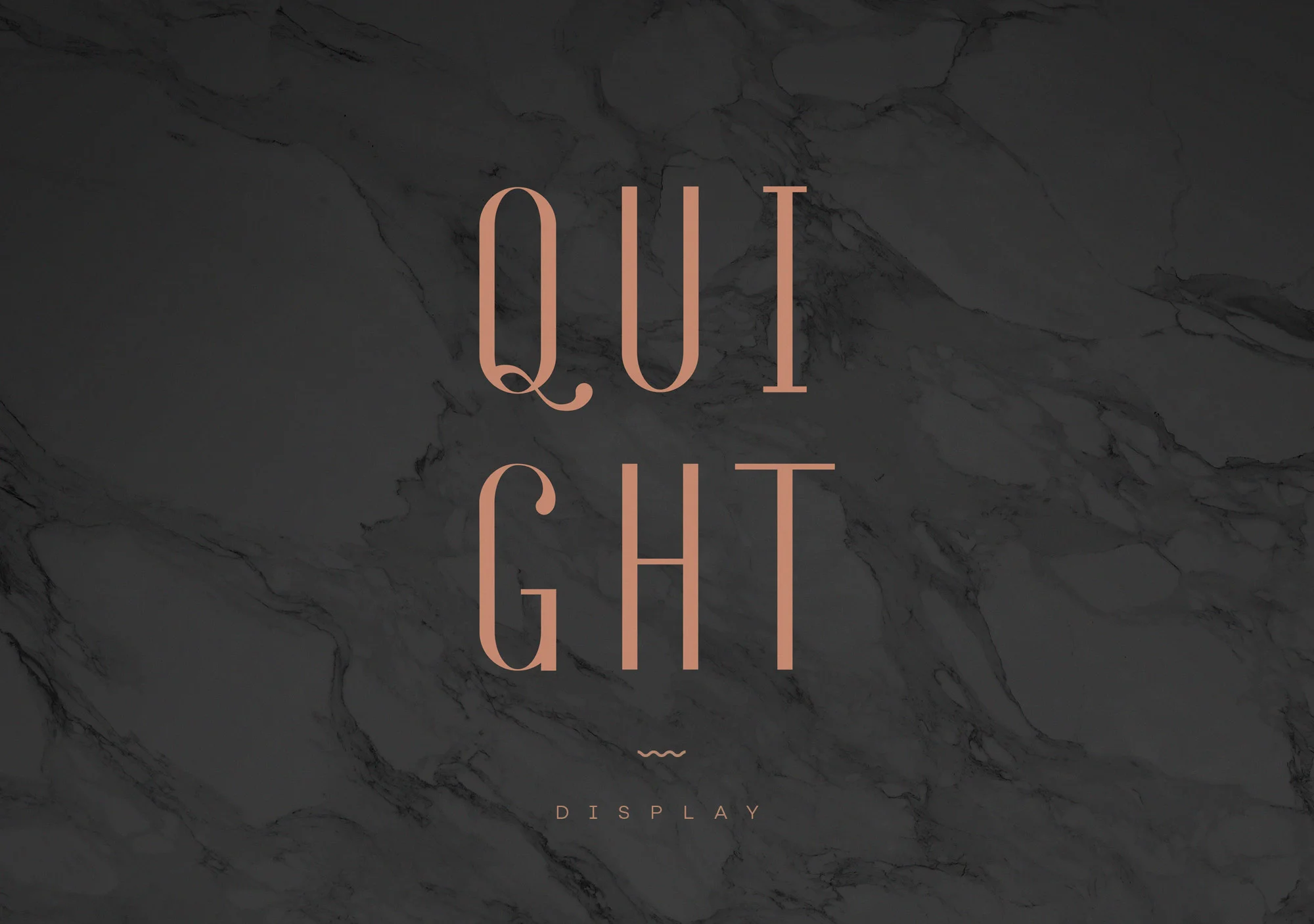 Quight Custom Font, Typeface featured on black Marble