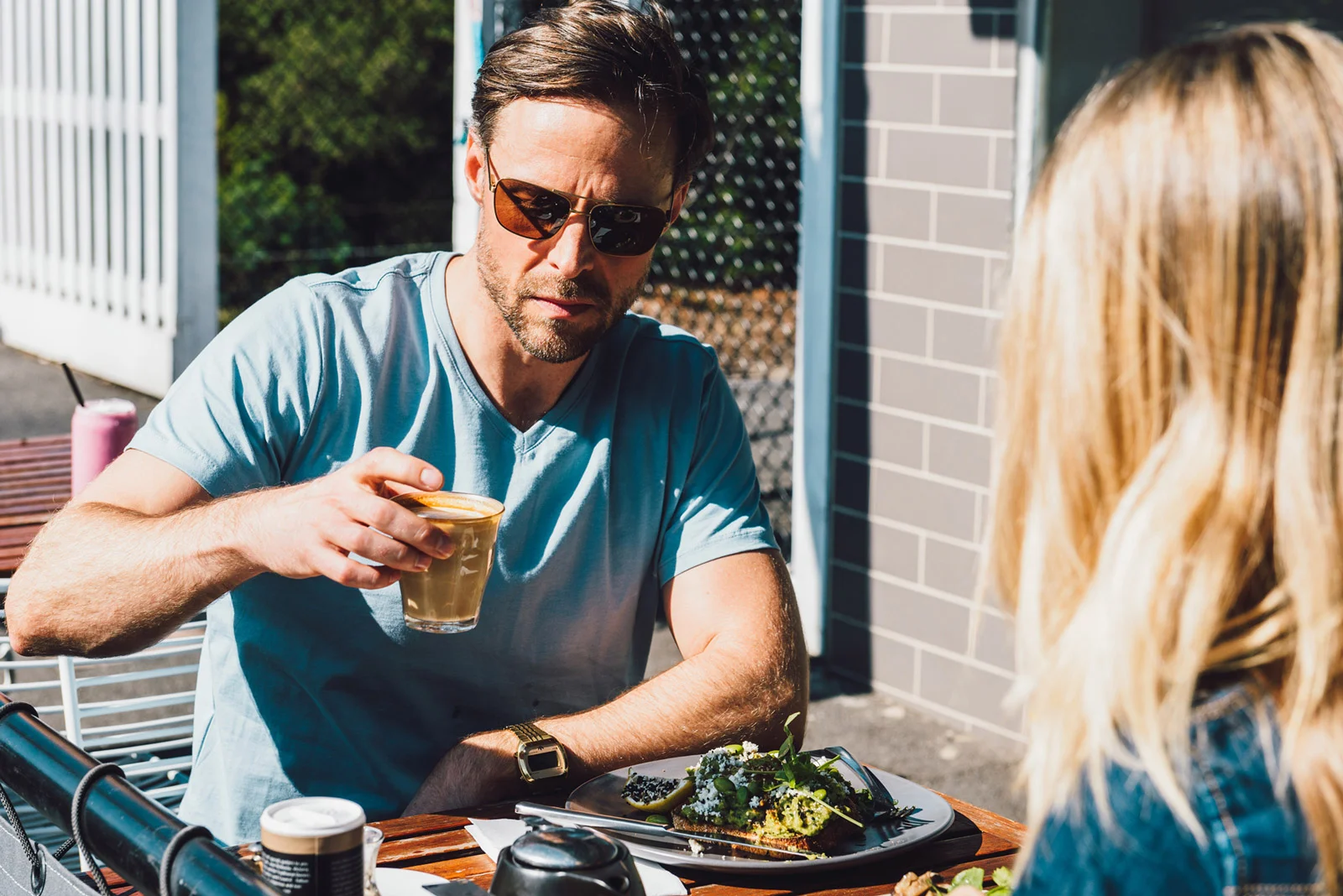 Lifestyle Property Development photoshoot man sipping coffee with woman