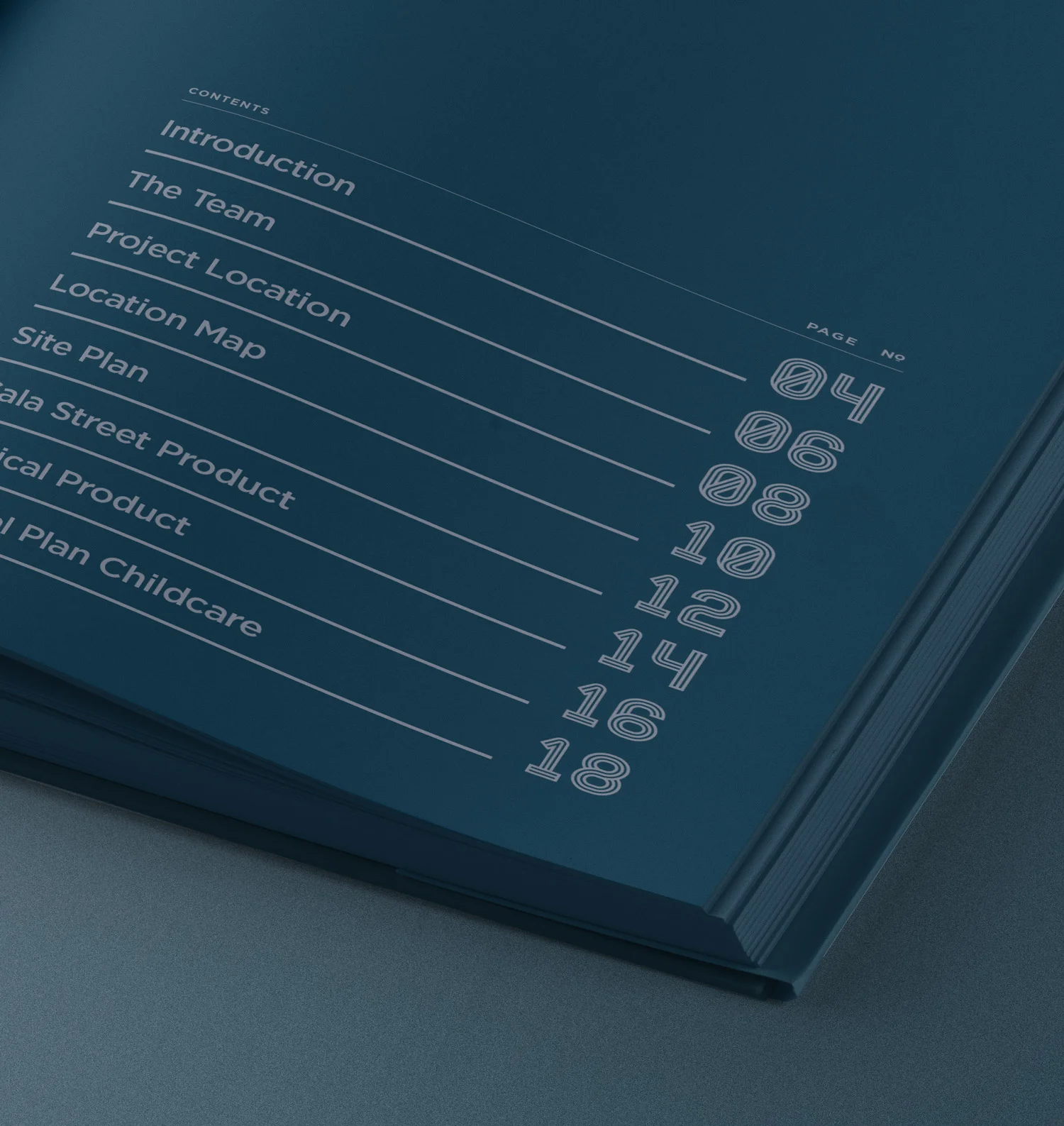 CostaFox Property Developer Branding highlighting the custom corporate font design on book page