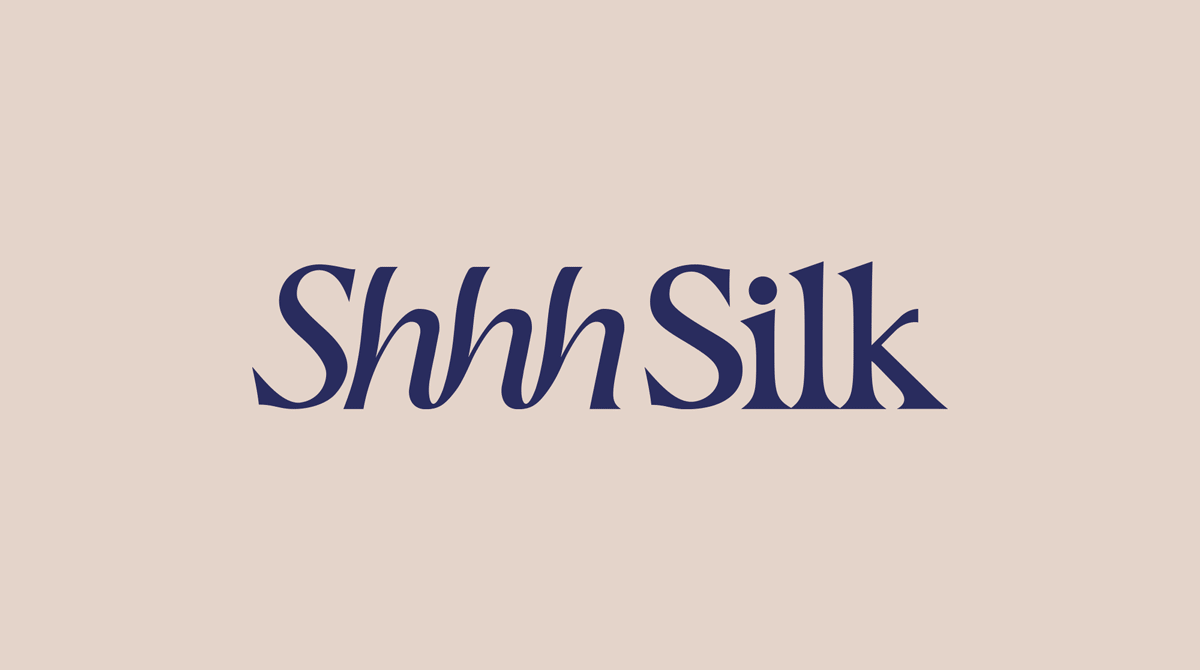 Shhh Silk logo animation showing the background texture of silk animating
