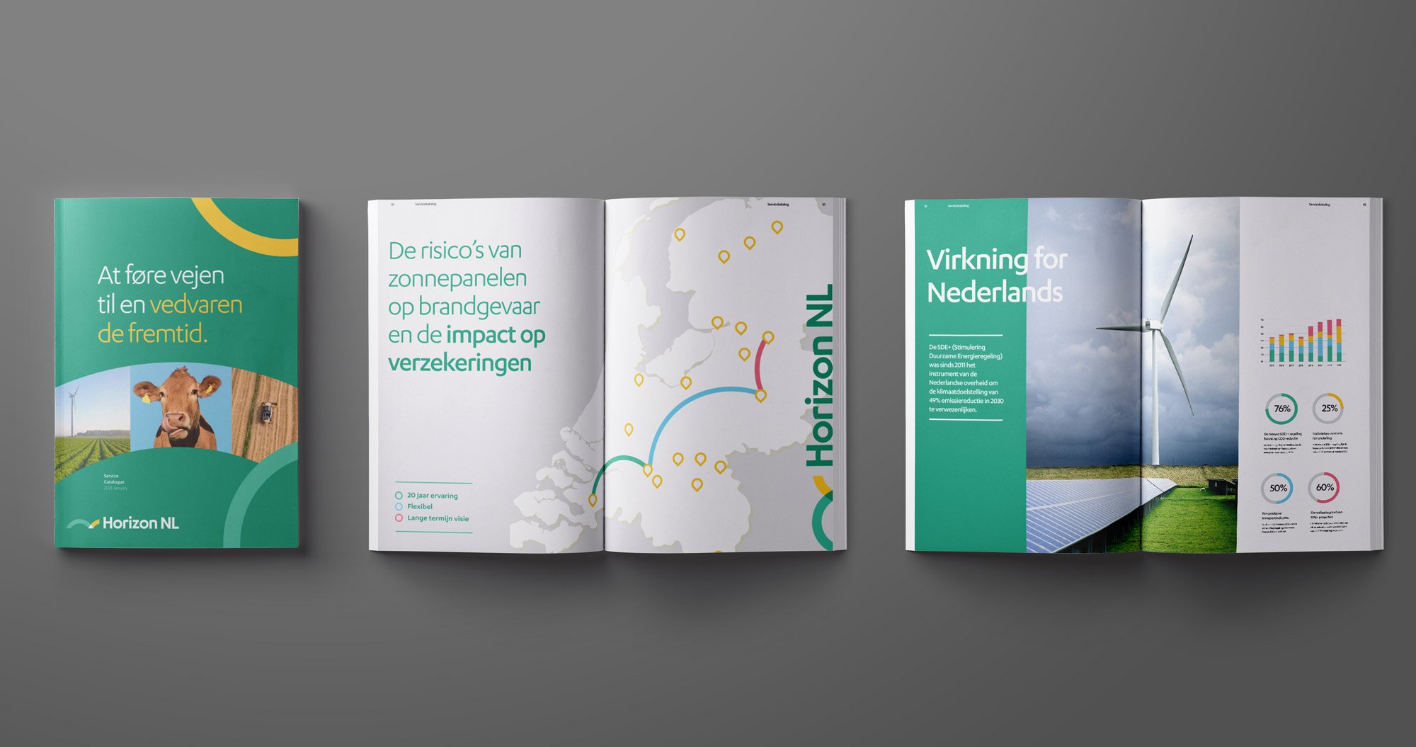 Horizon NL brochure design, cover and spread