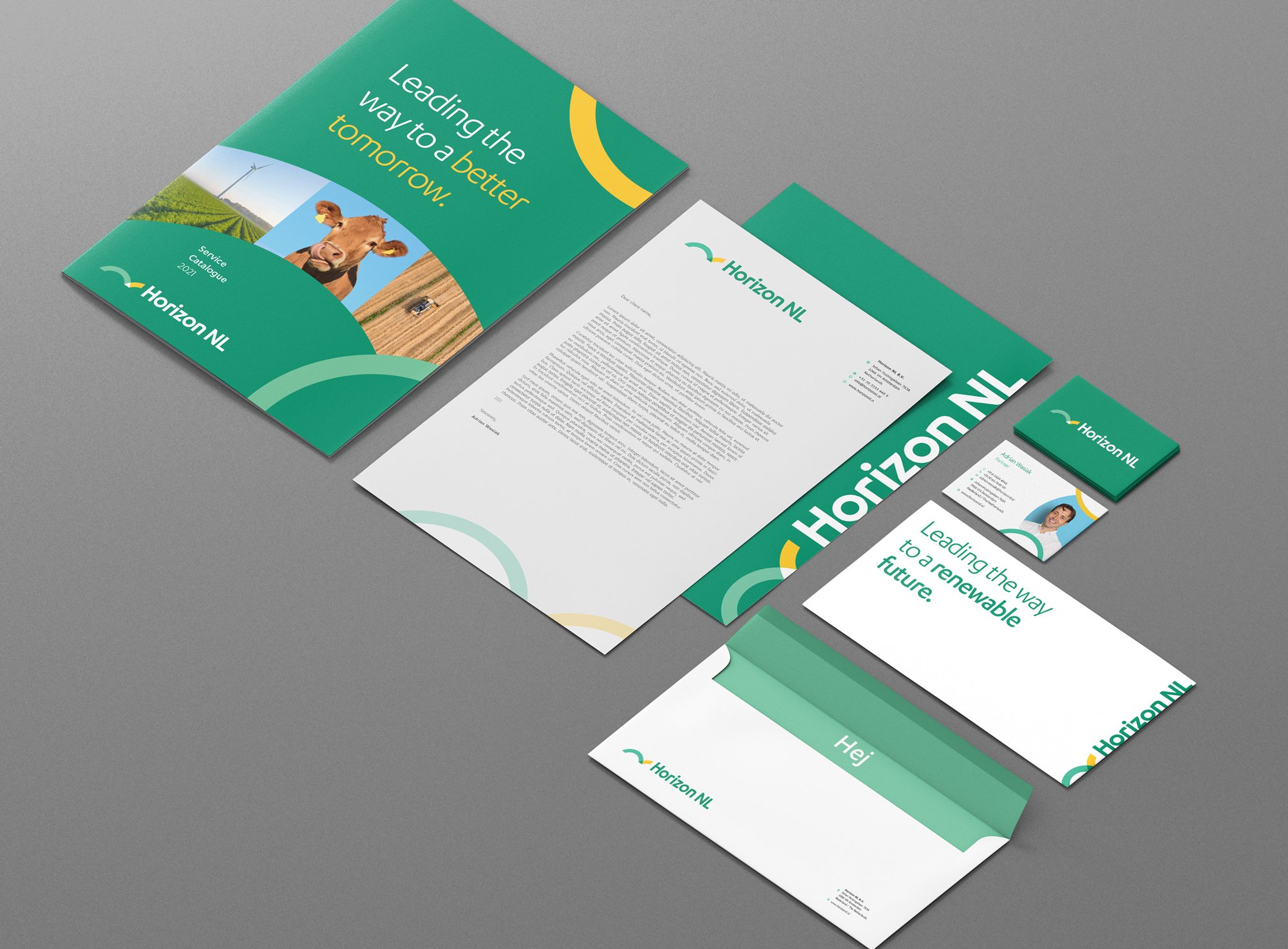Horizon NL brochure design, cover and stationary