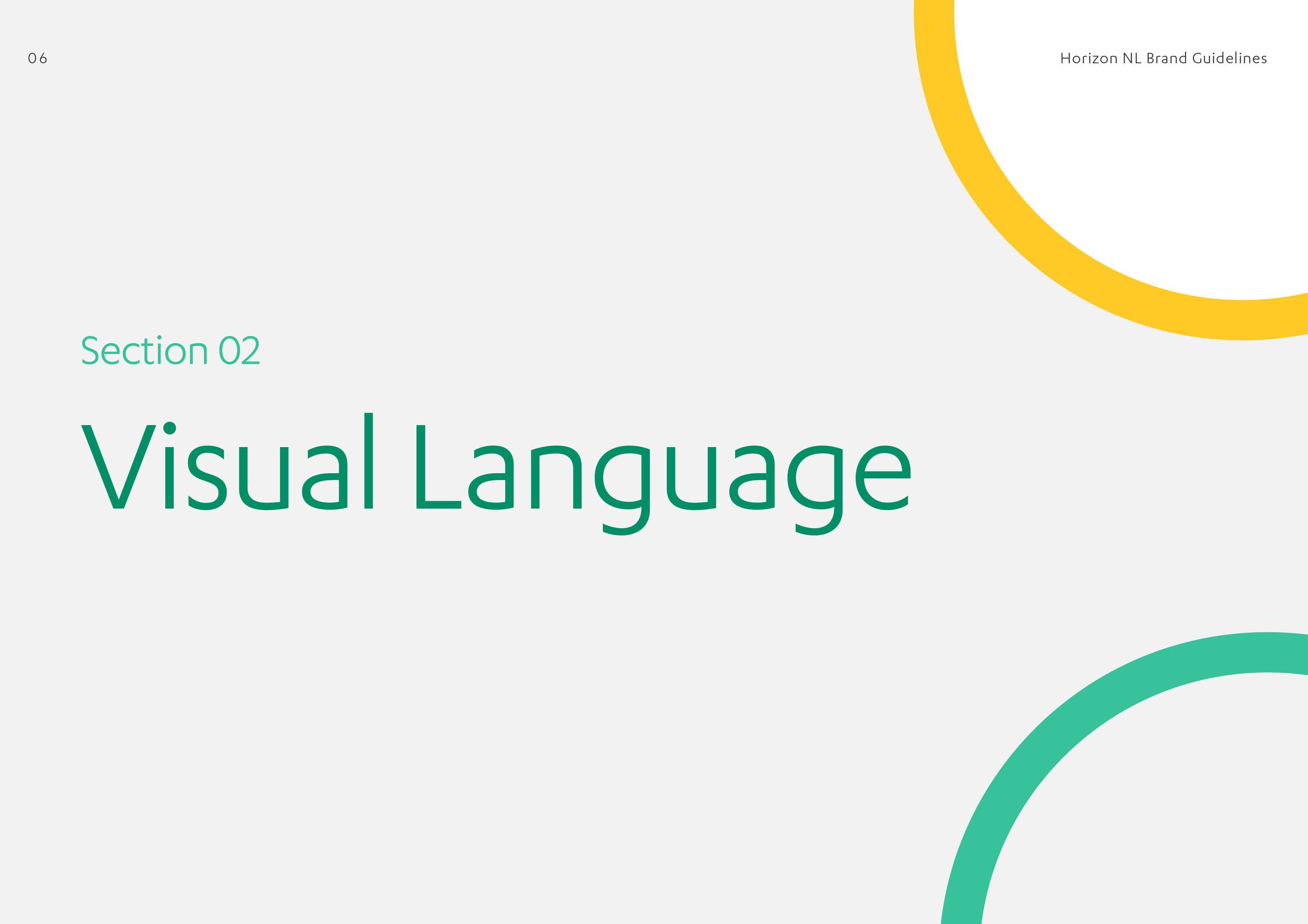 Horizon NL brand guidelines visual language page