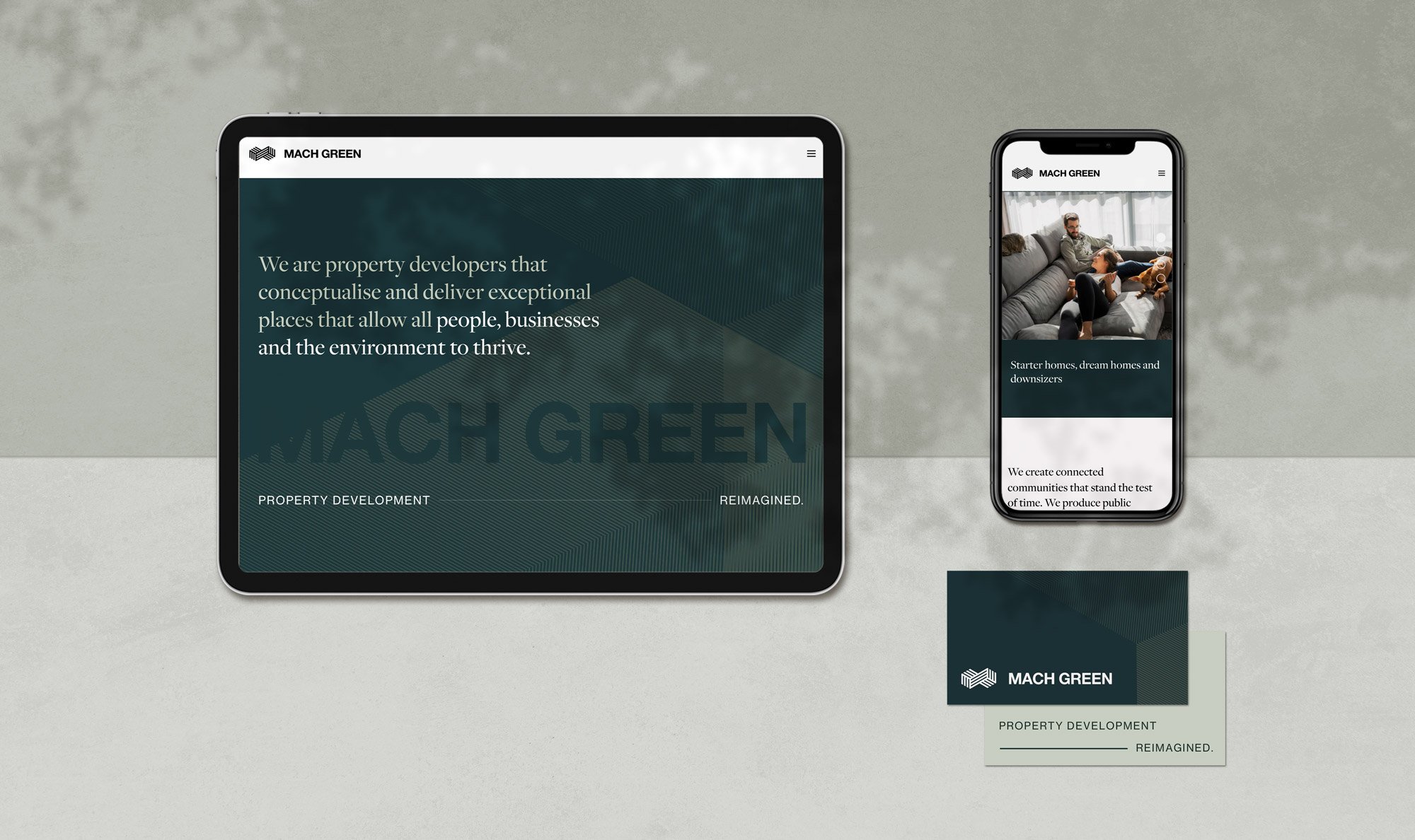 Mach Green Property Developer Website Design on mobile and ipad