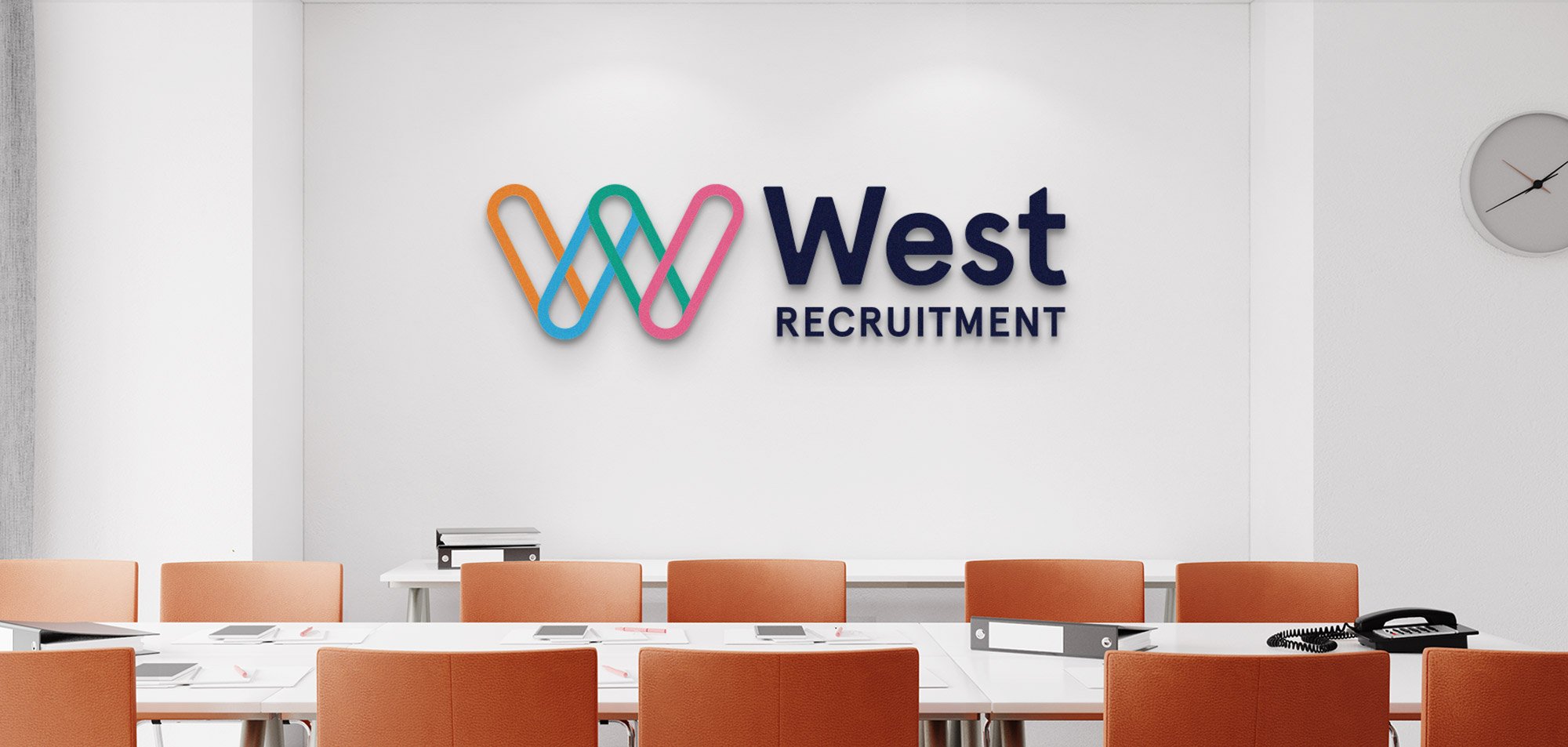 West Recruitment logo in boardroom