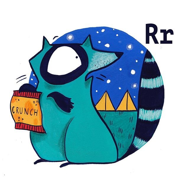 R is for raiding the cupboards. .
.
.
.
.
#snacktimeisthebesttime #eattingmyfeelings #raccoonsofinstagram #raccoon #characterdesign #characterdesigner #animalalphabet #kidlitart #childrensillustration #illustration #illustrator #illustrationoftheday 