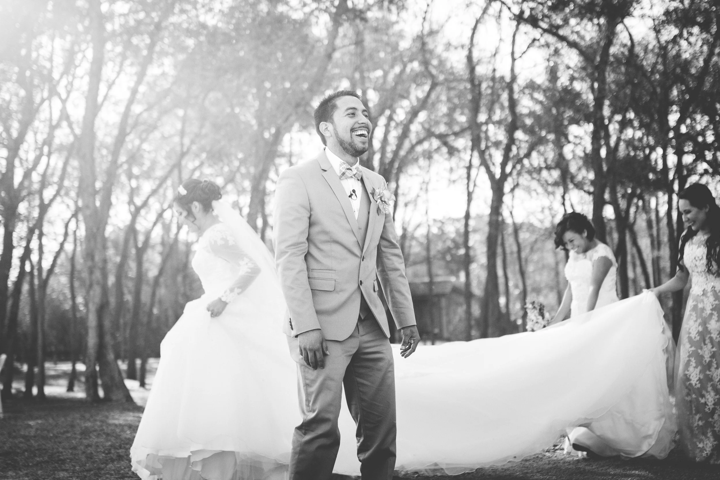 Right before we walked out to the spot for photos of the wedding party, I captured Jerson standing completely ecstatic; a sense of bliss only a newly married man can carry. This was a shot I captured on the fly with the 35mm 1.4 Sigma Art series lens, even on a cropped Canon 7D I still love the way it captured the scene. The sun was shining bright behind him, I set the camera to 1/2500th of a second to cut out the hard sun because I was shooting wide open with the 1.4 lens. 