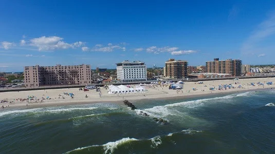 Drone shot of "Taste | Shorts on the Beach" event | August 7th 2015