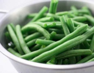Chopped and de-stemmed green beans.