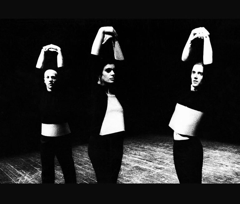 Massimiliano Pederiva, Carmen López Luna, Giuseppe Asaro in Lingua stellare , 2000 (ph. Marta Orlik Gaillard)