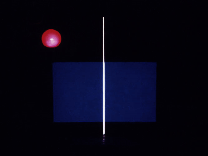 Scena in scena , light performance realised by Crisafulli's students at the Academy of Fine Arts in Urbino, Italy, 1994