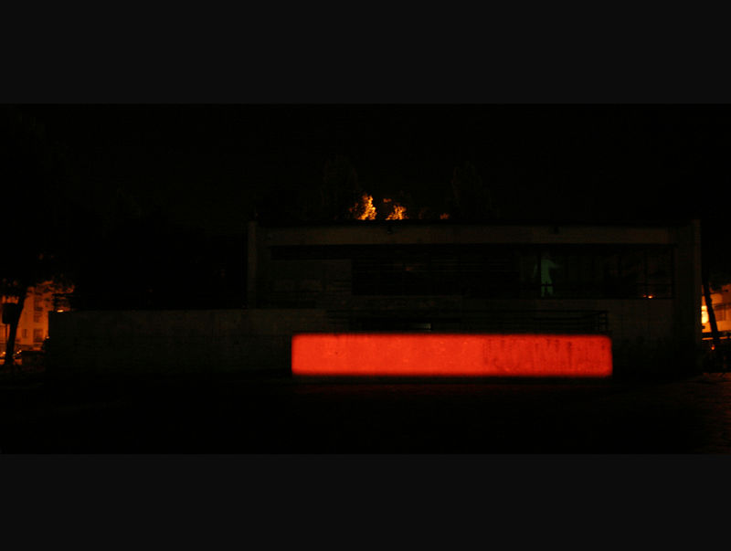 Magnetica city , light/architecture performance realised by Crisafulli's students at the Academy of Fine Arts in Florence, town centre, Scandicci, Italy, 2004 (ph. Antonio Rago)