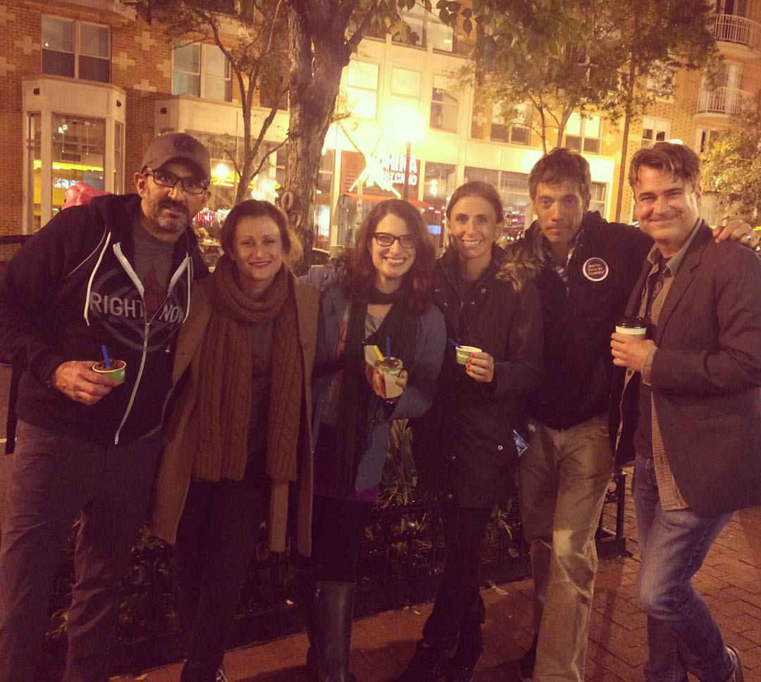 Epic Reunion of #Recovery Revolutionaries, L to R: Chris of SRN ; Holly Whitaker of Hip Sobriety and co-host of HOME Podcast ; Yours Truly of The Sobriety Collective; Laura McKowen of her eponymous website , Six Mantras for Early Recovery , and co-host of HOME Podcast ; Jeff and Matt of SRN .