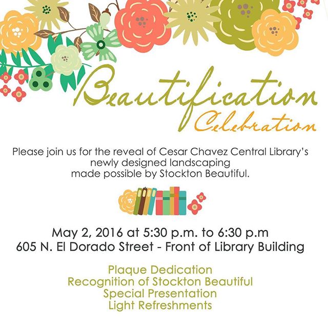 Please come and support the Stockton Community at the Beautification Celebration