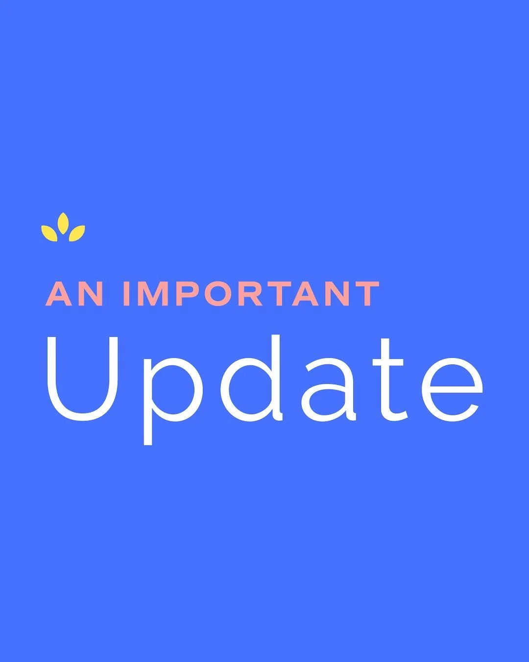 Sharing an important company update with you all. 💙🩵