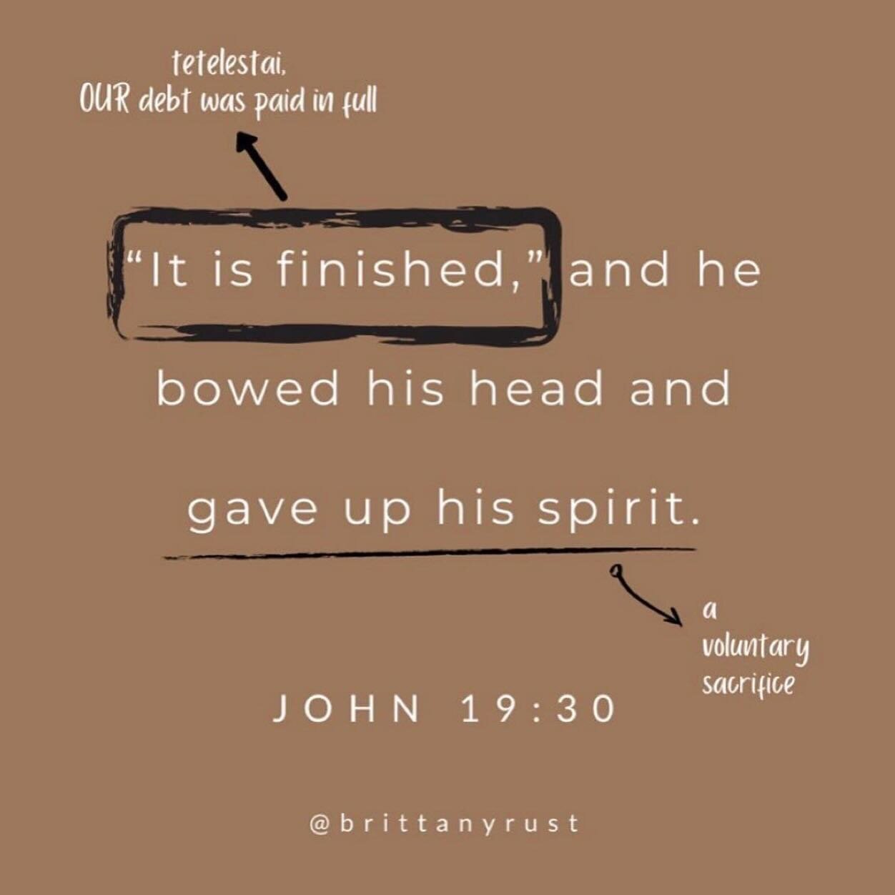 Today is Good Friday, so let&rsquo;s take a look at the final statement Jesus made before his death and what that means for you and me.⁣
⁣
Jesus had suffered unimaginable turmoil while on the cross. And while the physical demands were certainly inten