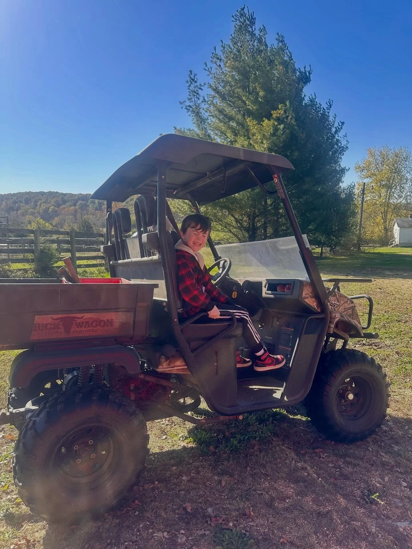 Roman&rsquo;s great grandparents showed him the best time at their farm and even brought flowers to plant next to the grave of our little heaven baby ❤️