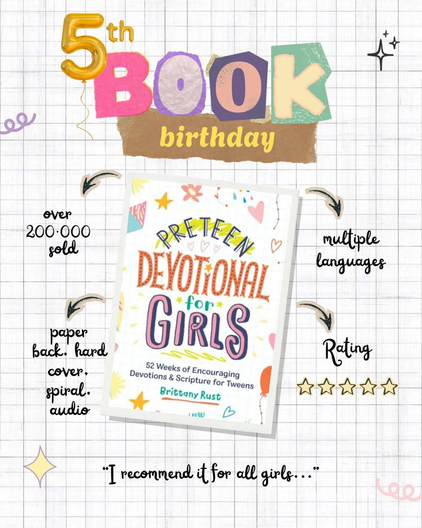 My best-seller is celebrating 5 years in the world today!

Honestly, the way God has used this book is one of the coolest things I&rsquo;ve seen Him do in my life. Over 200,000 copies have been placed in the hands of teen girls around the world. In d