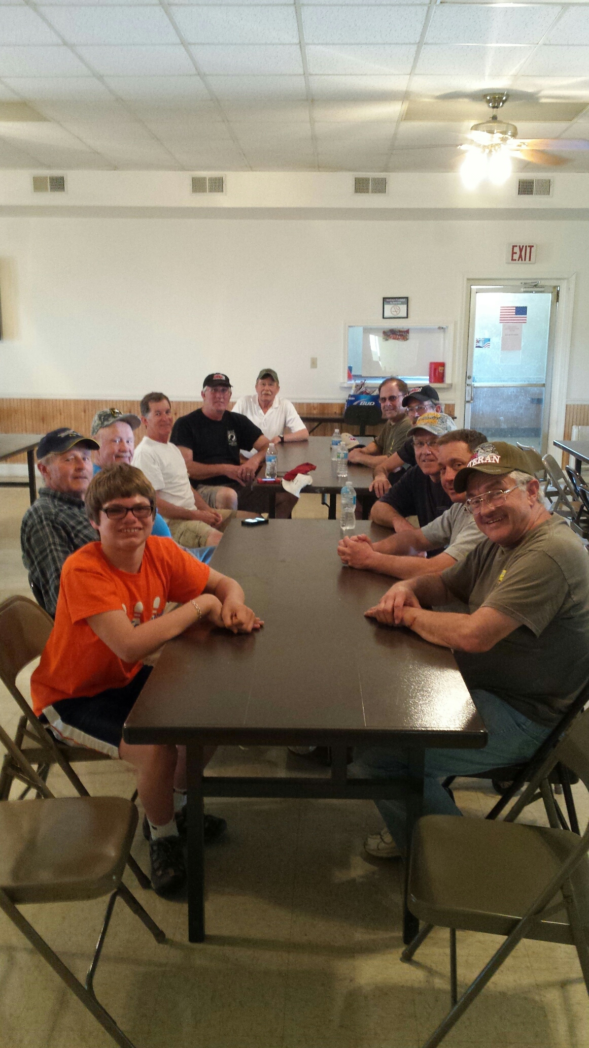  The crew being treated to an outstanding brunch, provided by Jim Hamilton, his son, and fellow members of the Sullivan VFW. 