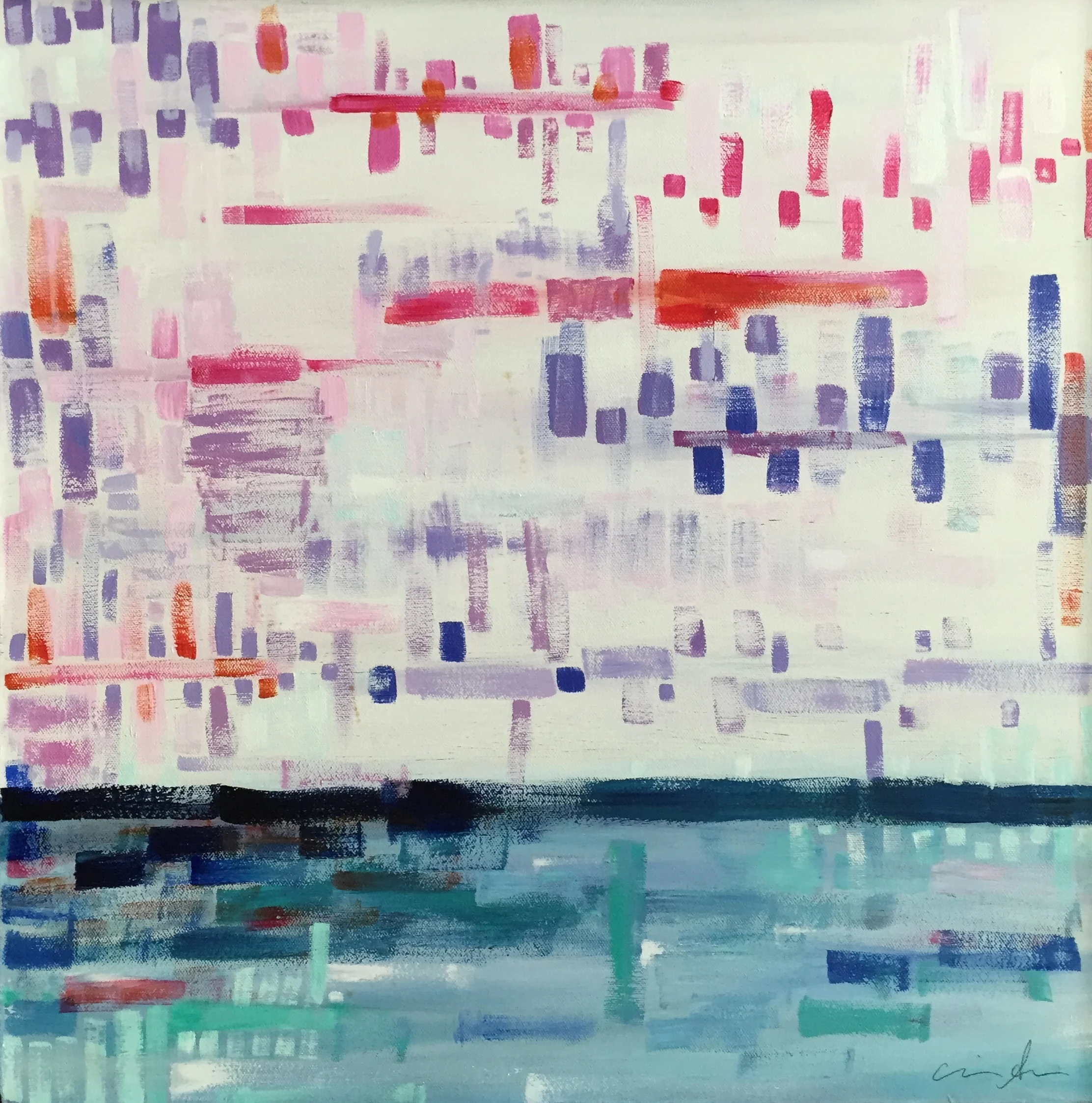 city sea change, 24 x 24, acrylic on canvas