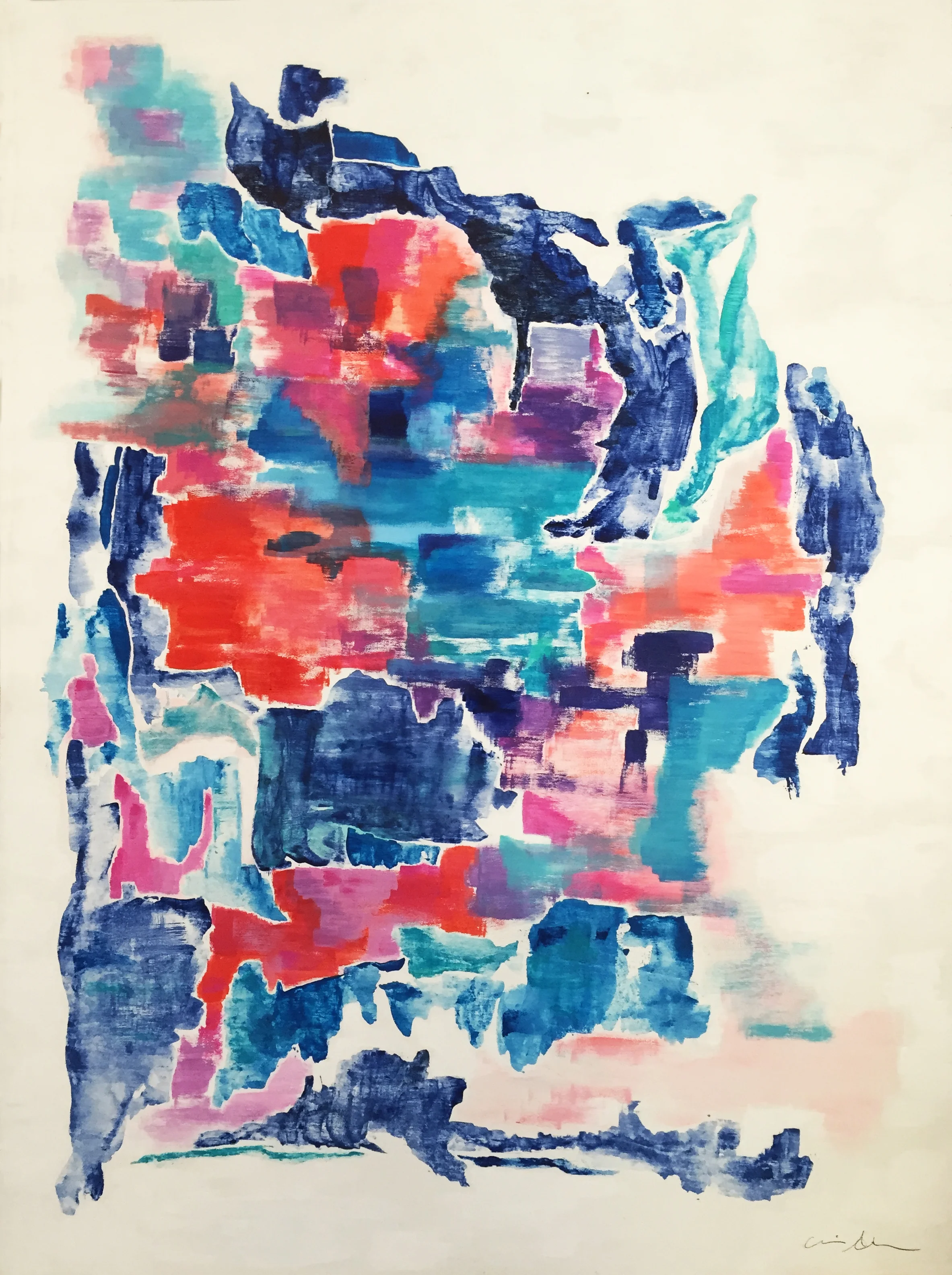map of a foreign land, 36 x 48, pigment & acrylic on panel board