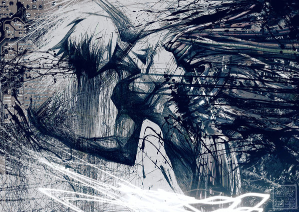 *An old digital mixed media piece inspired by The Becoming, which I did as part of a series on The Downward Spiral during college*