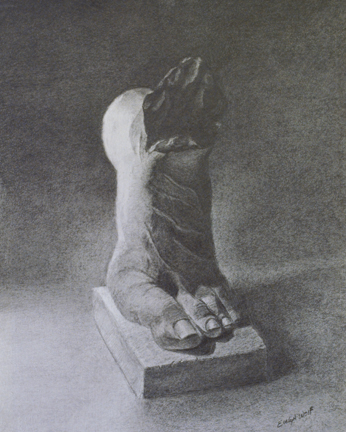 Graphite Cast Drawing, Evelyn Wolf