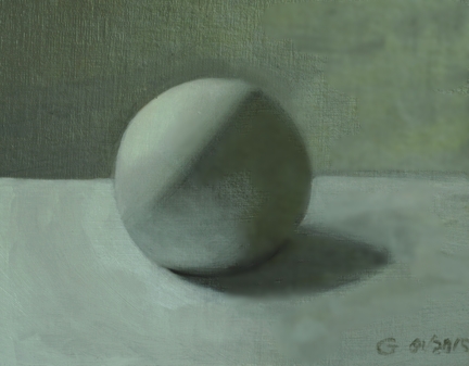 Monochromatic Sphere, Oil on Linen Panel, Gary Vihenen