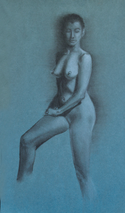 Life Drawing, Charcoal and White Chalk, Madeline Bryant