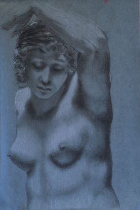 Prud'hon Master Copy, Charcoal and White Chalk, Madeline Bryant