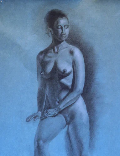 Life Drawing, Charcoal and White Chalk, Martha Rudersdorf