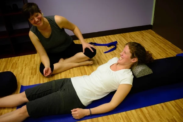 calf stretch using half dome