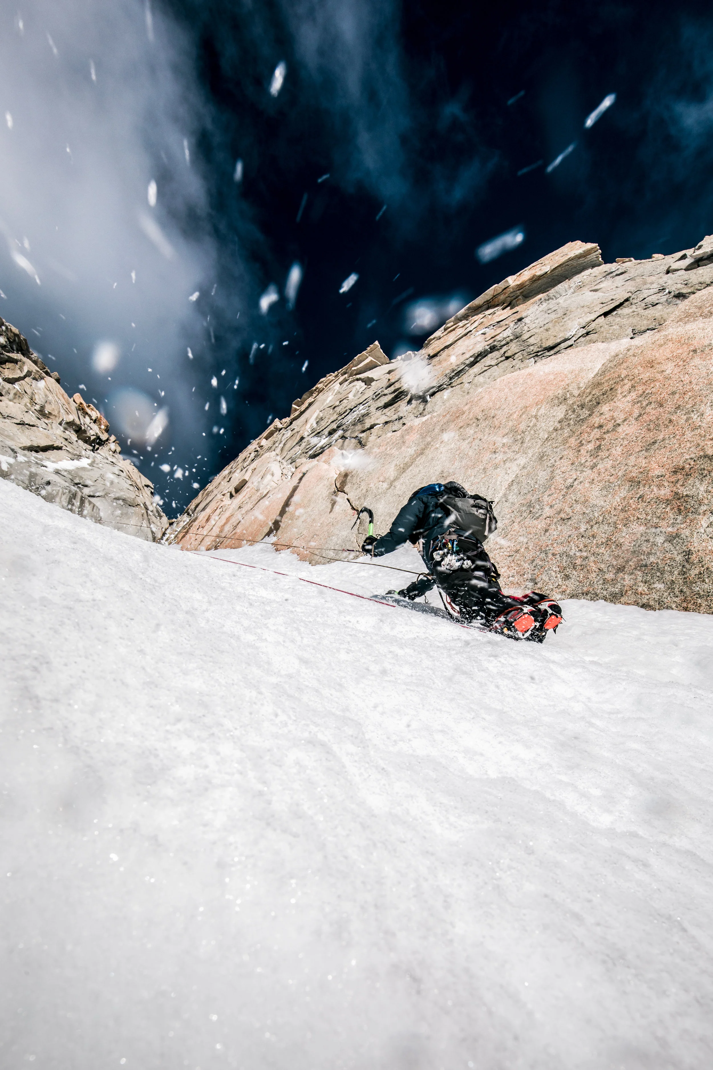 First pitch of snow/ice on route