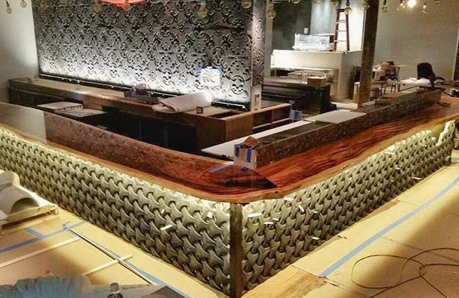  55 ft bar top custom built for Ruka, Boston 