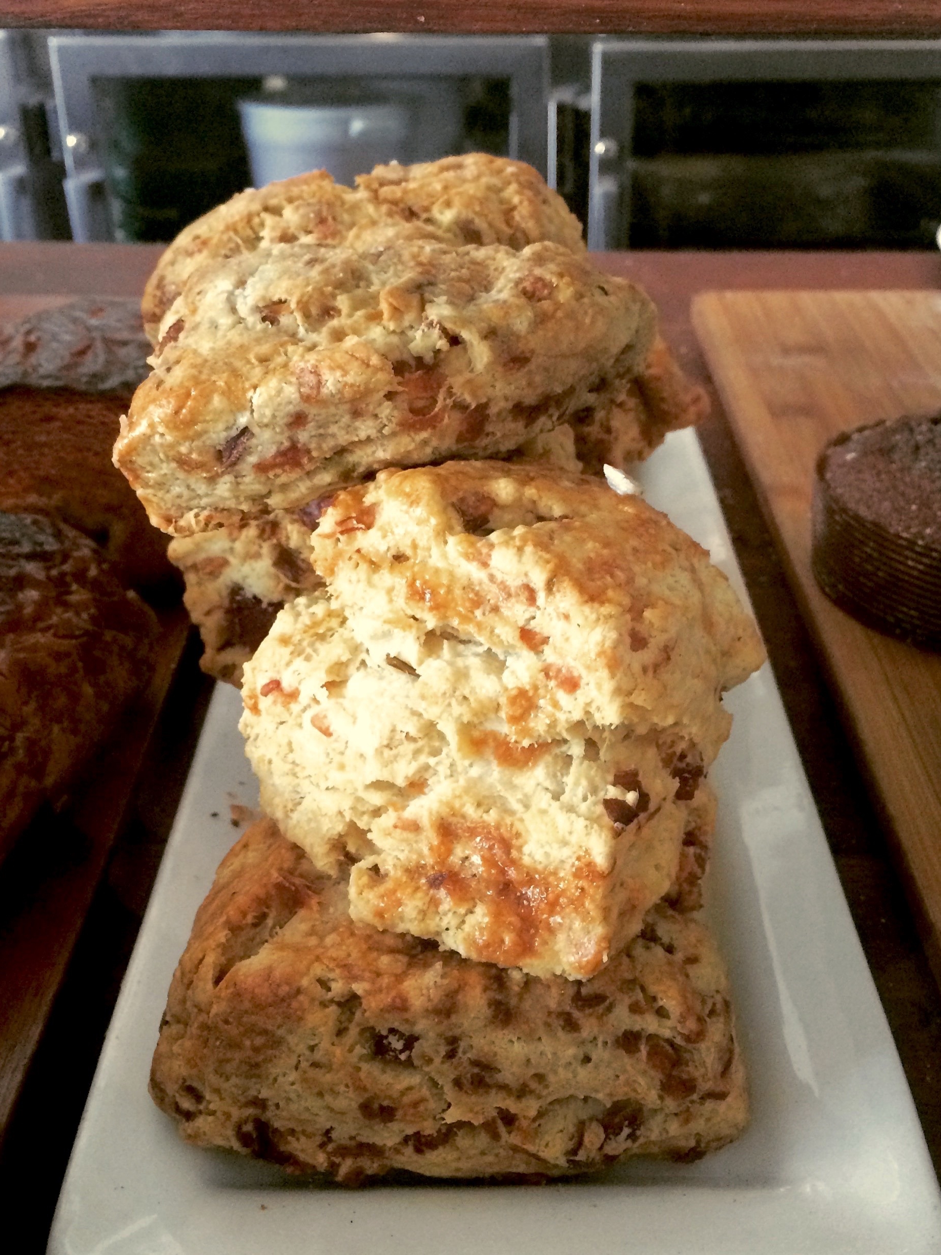 Green-chile cheddar scones