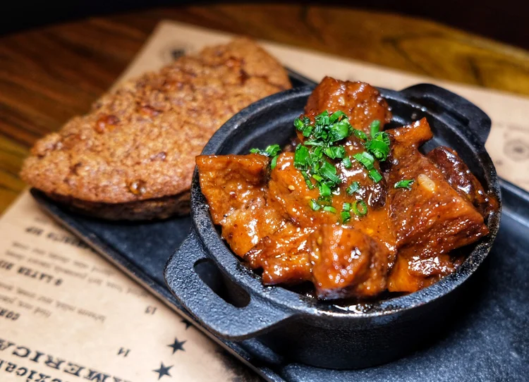 The vegan barbecue burnt ends at Honeybee's were shockingly good.