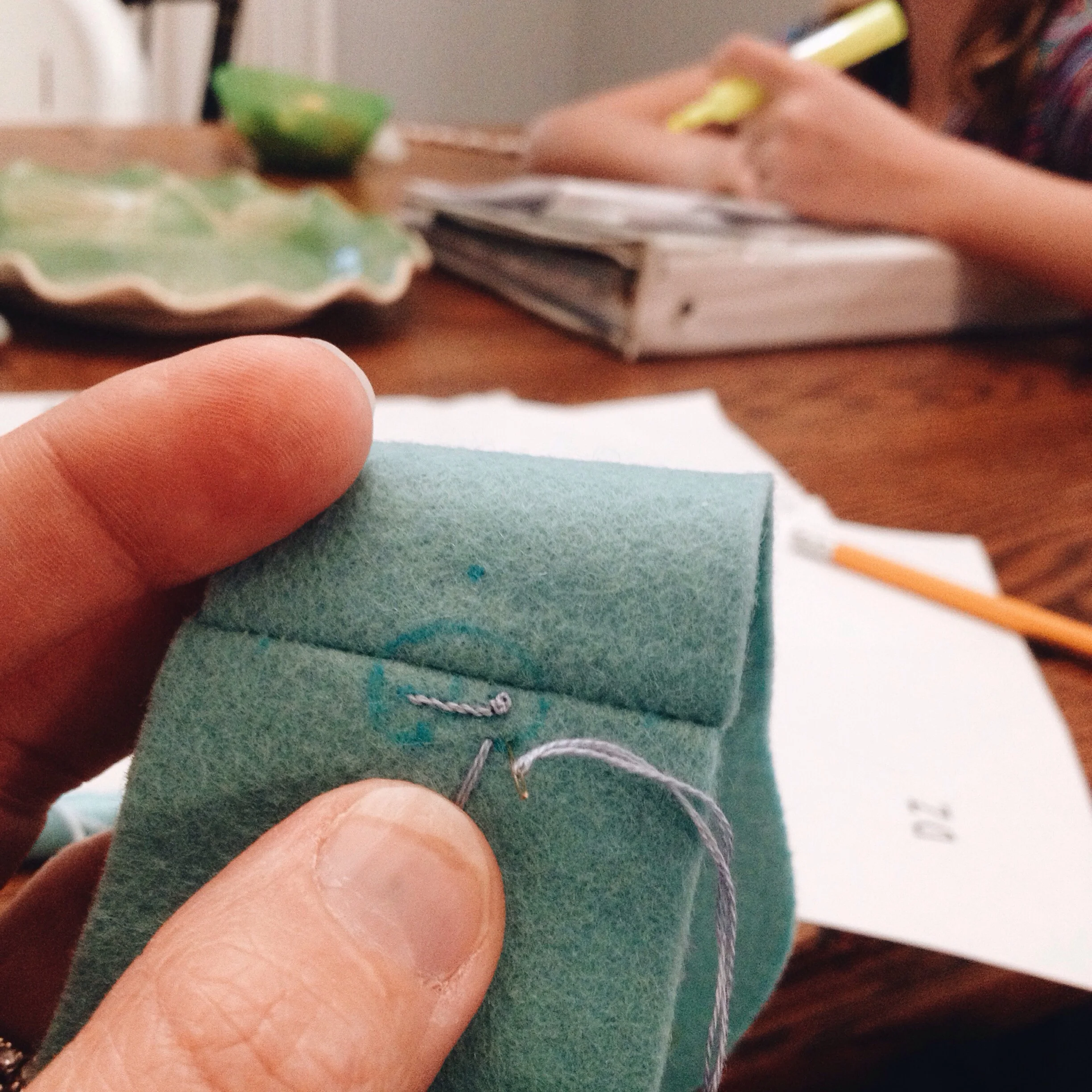 I have to fit work in around life. Homework time is stitching time for me. 