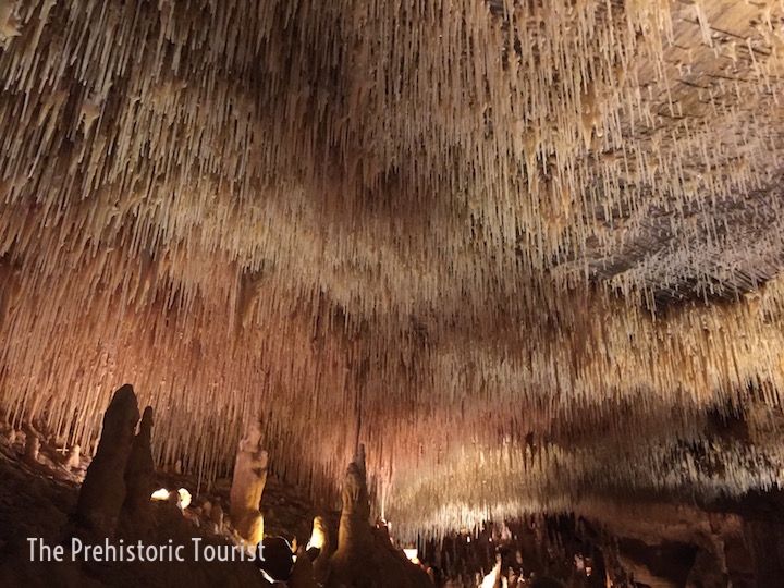 The ceilings of the caves have thousands of tiny stalactites