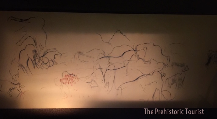 A drawing of the "black frieze" of pech merle in the site's museum